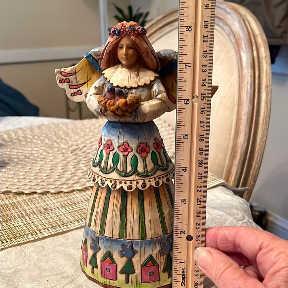 Jim Shore Colorful Angel of Love Figurine with Floral Accents Heartwood Creek - Picture 4 of 4